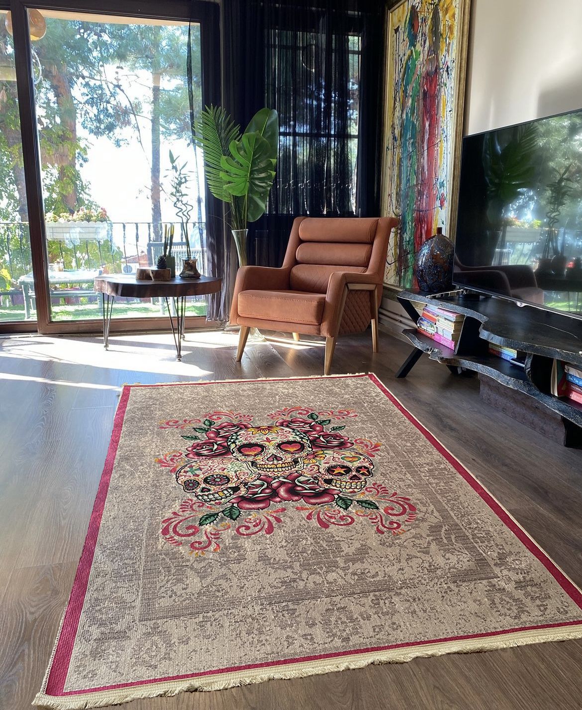 SKULL DEKORATİF HALI