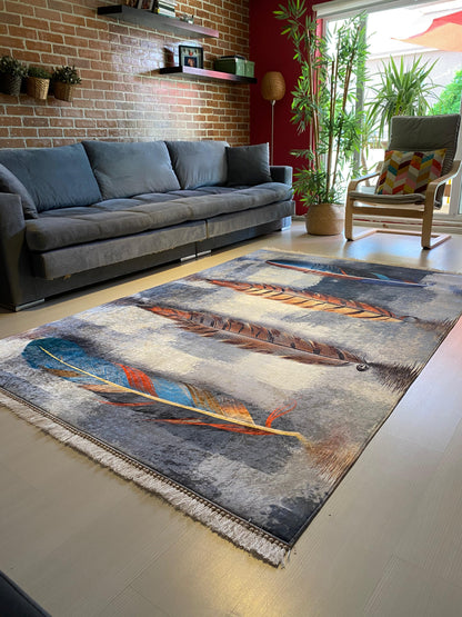 RENKLİ KUŞ TÜYÜ DESEN