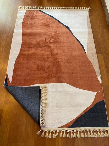 KREM KAHVE DEKORATİF HALI