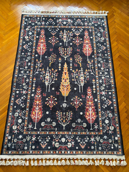 SİYAH DEKORATİF HALI