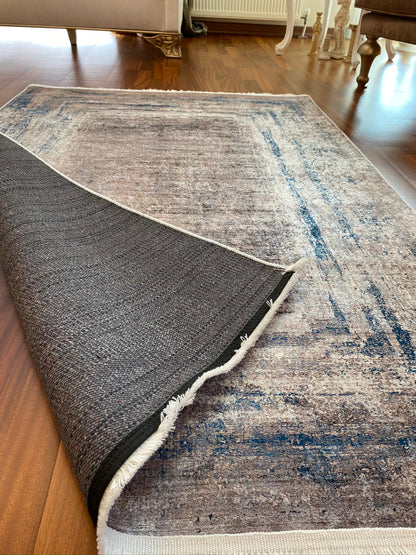 GRİ - MAVİ DEKORATİF HALI