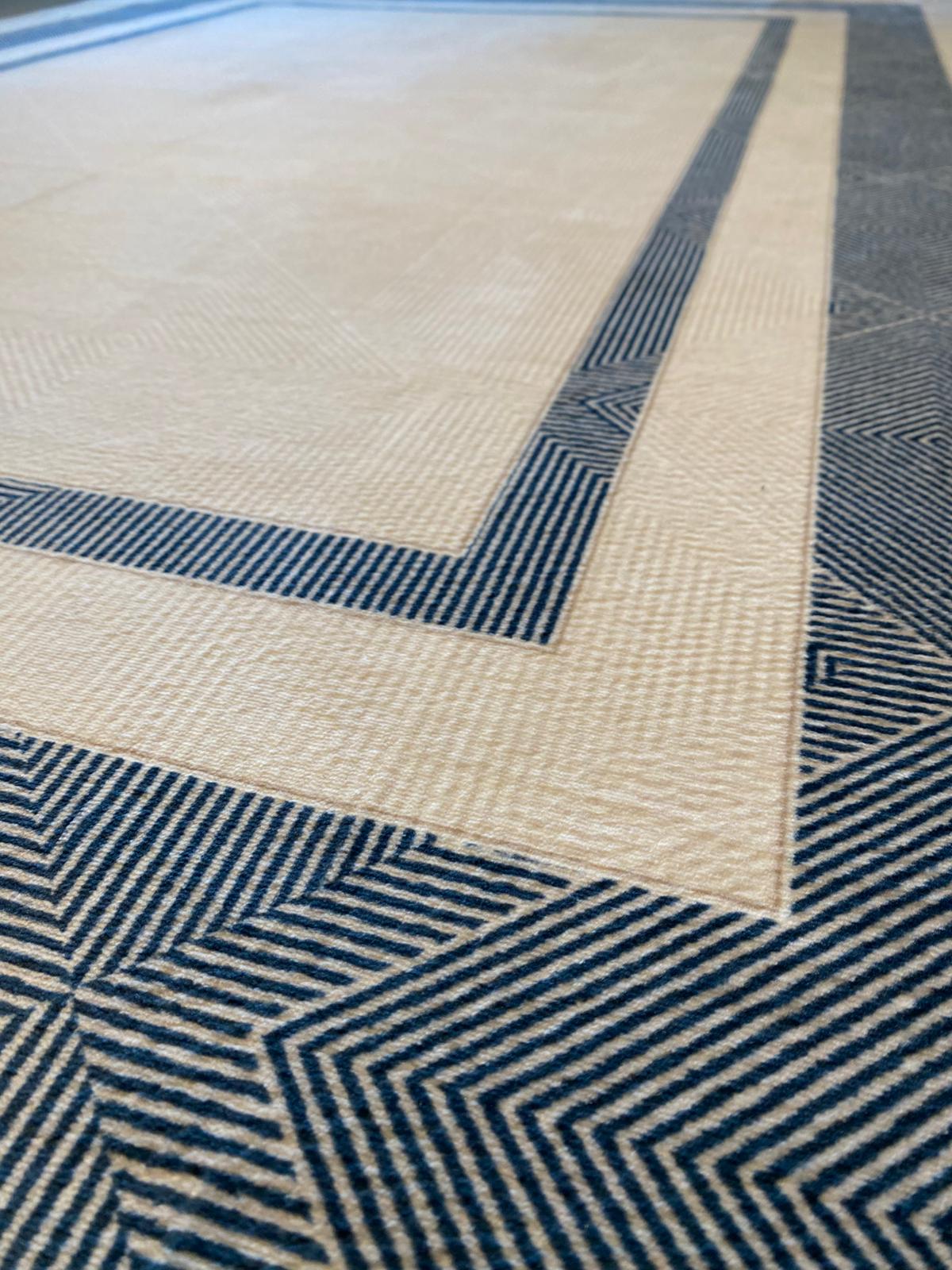 KOYU GRİ - KREM DEKORATİF HALI