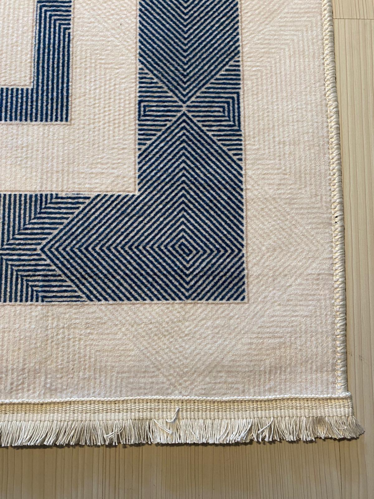 KOYU GRİ - KREM DEKORATİF HALI