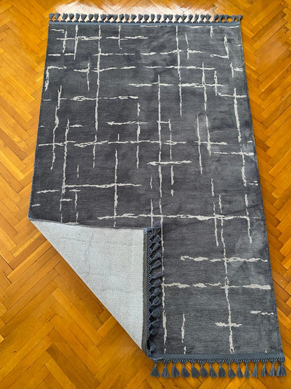 KOYU GRİ ZARİF HALI