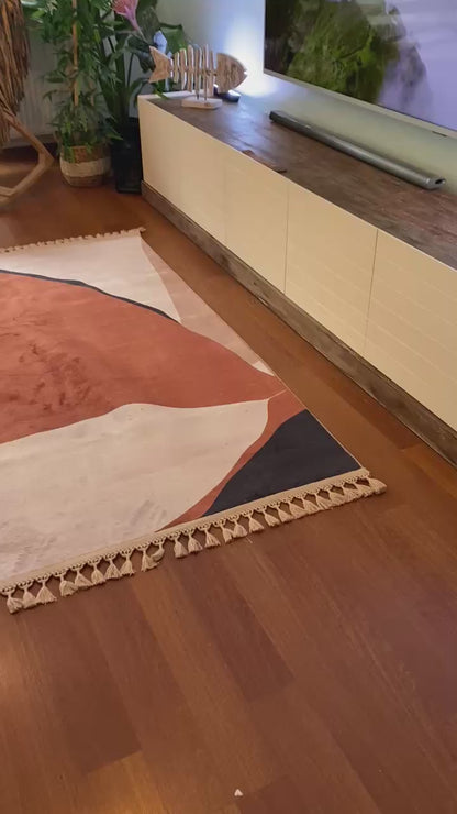 KREM KAHVE DEKORATİF HALI