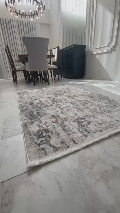 ESKİTME DESENLİ DEKORATİF HALI