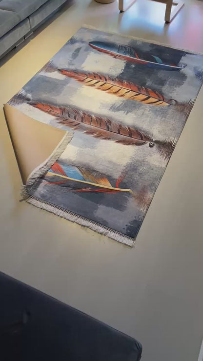 RENKLİ KUŞ TÜYÜ DESEN